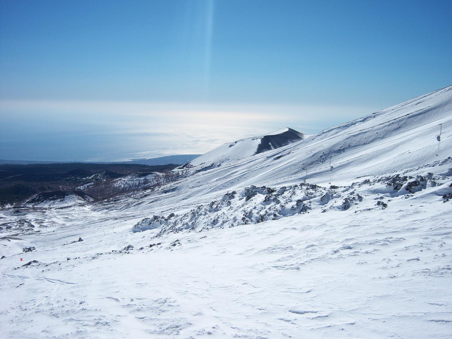 Salita all''Etna con gli sci